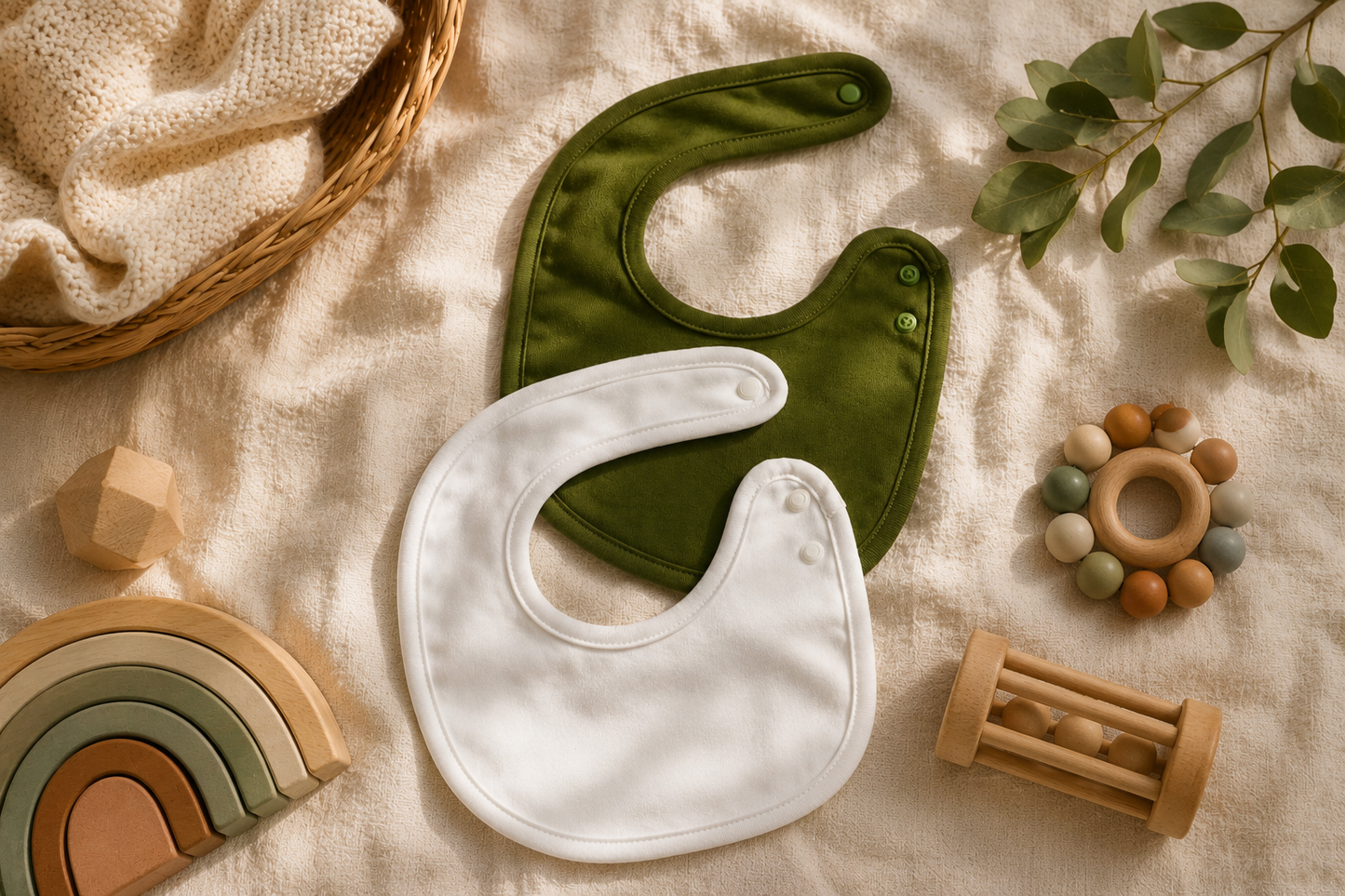 Snap Button 100% organic cotton Bib