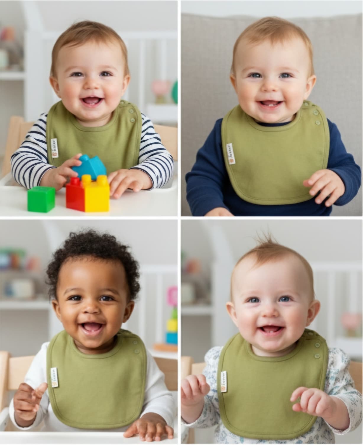 Snap Button 100% organic cotton Bib