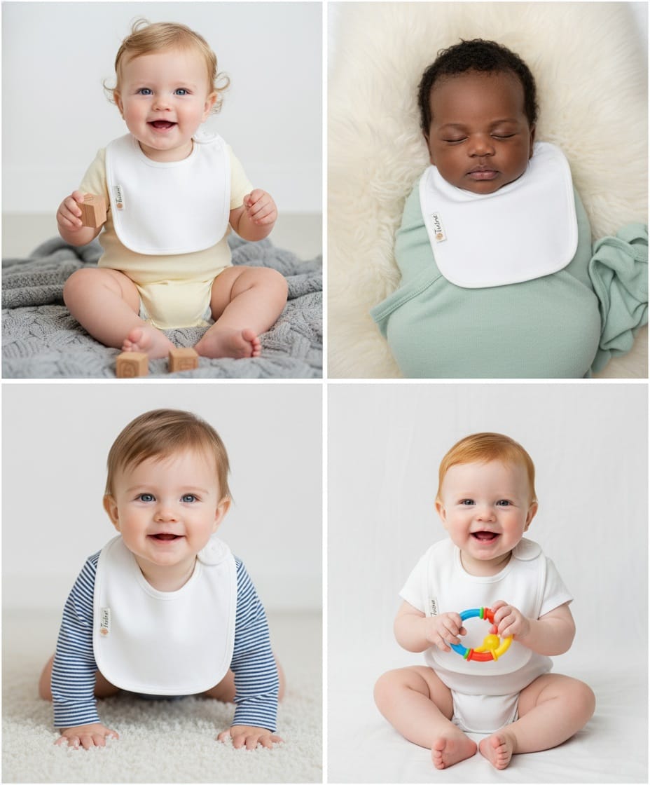 Snap Button 100% organic cotton Bib
